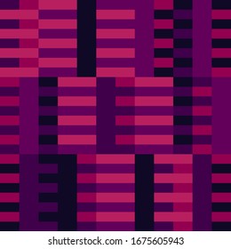 Geometric seamless pattern. Bauhaus style background. Modular grid print. Straight stripe, line, stroke, rectangle, block ornament. Trendy contemporary geo wallpaper. Modern abstract vector design