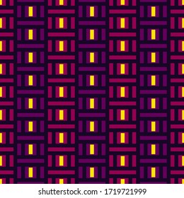Patrón geométrico sin fisuras. Fondo de estilo Bauhaus. Impresión de cuadrícula modular. Estriba, línea, trazo, rectángulo, adorno de bloque. Papel pintado de geo contemporáneo de moda. Diseño vectorial abstracto moderno