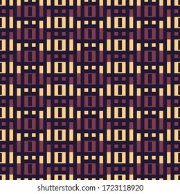 Geometric seamless pattern. Bauhaus style background. Modular grid print. Straight stripe, line, stroke, rectangle, block ornament. Trendy contemporary geo wallpaper. Modern abstract vector design
