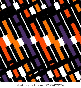 Geometric seamless pattern. Bauhaus style background. Modern grid print. Straight stripe, diagonal line motif ornament. Trendy contemporary geo wallpaper. Abstract vector design