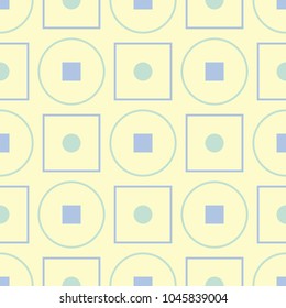 Geometric seamless pattern. Beige background with blue and green elements for wallpapers, textile and fabrics