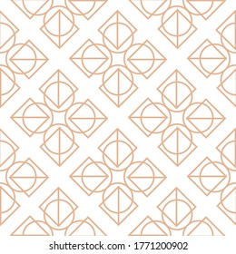 Geometrisches nahtloses Muster. Beige Verzierung auf weißem Hintergrund. Vektorgrafik