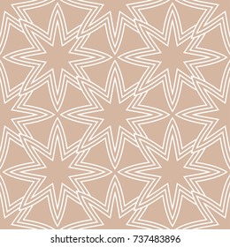 Geometric seamless pattern. Beige ornamental desihn for wallpapers, fabrics and textile