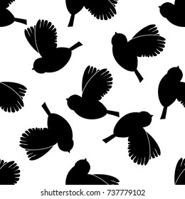 Geometric seamless pattern. Bird, sparrow