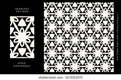 Patrón geométrico sin fisuras. Diseño negro sobre fondo claro. Tejido, tela, envoltura. Textura abstracta moderna y elegante. Ilustración vectorial.
