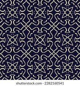 Patrón geométrico sin fisuras de motivos étnicos de color negro y oro para papeles pintados y fondo.
