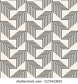 Geometric seamless pattern with black, line and repeating elements.Vector abstract background.Textile texture