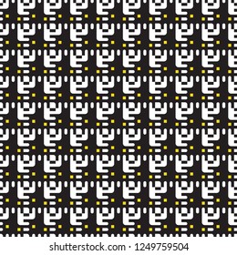 Geometric seamless pattern black and white of squares. Vector.