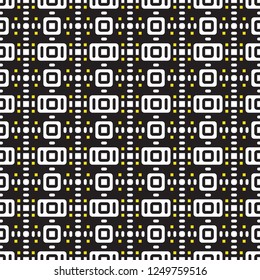 Geometric seamless pattern black and white of squares. Vector.