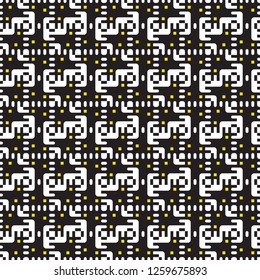 Geometric seamless pattern black and white of squares. Vector.