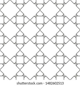 Geometric seamless pattern. Black and white decorative background. Backdrop for cover, wallpaper, textile and design. Illustration