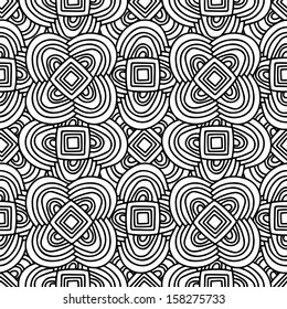 Geometric seamless pattern in black and white - vector