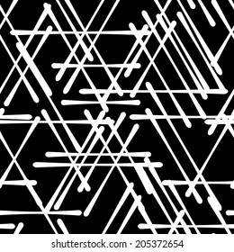 Geometric seamless pattern. Black and white. Vector illustration.