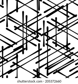 Geometric seamless pattern. Black and white. Vector illustration.