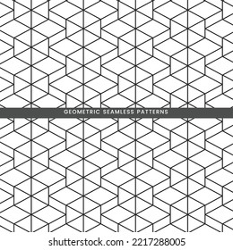 Geometric seamless pattern black and white background design