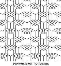 Geometric seamless pattern black and white background design