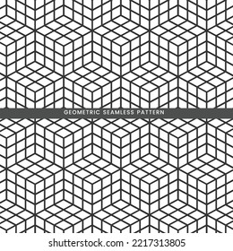 Geometric seamless pattern black and white background design
