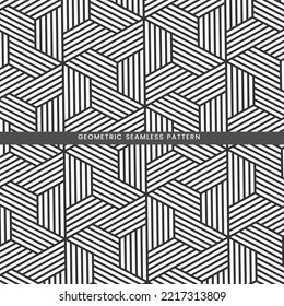 Geometric seamless pattern black and white background design