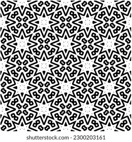 Geometrisches nahtloses Muster.  Schwarz-Weiß Muster für Webseiten, Texturen, Karten, Poster, Stoff, Textilien.
