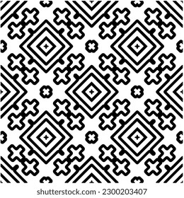 Geometric seamless pattern .  Black and white pattern for web page, textures, card, poster, fabric, textile.