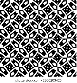 Patrón geométrico sin soldadura.  Patrón blanco y negro para página web, texturas, tarjeta, afiche, tela, textil.