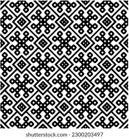 Geometrisches nahtloses Muster.  Schwarz-Weiß Muster für Webseiten, Texturen, Karten, Poster, Stoff, Textilien.