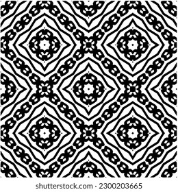Geometric seamless pattern .  Black and white pattern for web page, textures, card, poster, fabric, textile.
