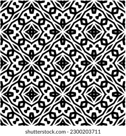 Geometric seamless pattern .  Black and white pattern for web page, textures, card, poster, fabric, textile.
