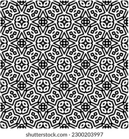Geometric seamless pattern .  Black and white pattern for web page, textures, card, poster, fabric, textile.