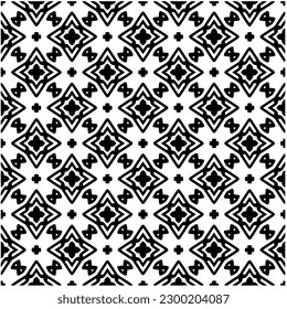 Geometric seamless pattern .  Black and white pattern for web page, textures, card, poster, fabric, textile.