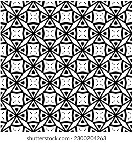 Geometrisches nahtloses Muster.  Schwarz-Weiß Muster für Webseiten, Texturen, Karten, Poster, Stoff, Textilien.