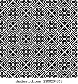 Geometric seamless pattern .  Black and white pattern for web page, textures, card, poster, fabric, textile.