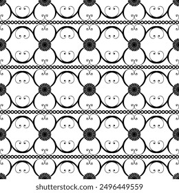 Patrón geométrico sin fisuras en blanco y negro.
