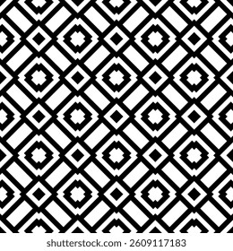 Geometric Seamless Pattern in black and White. This decorative Design is perfect for backgrounds, wallpapers, textile prints, web elements, and packaging. It is available as an EPS file.