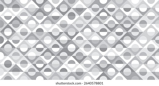 Geometric Seamless Pattern - Black and White Abstract Circle and Square Background