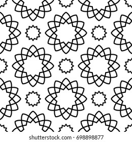 Geometric seamless pattern. Black and white design for wallpapers and textile. Vector illustration