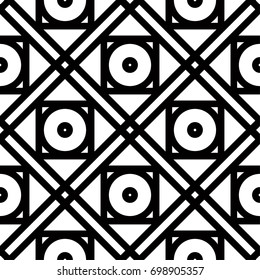 Geometric seamless pattern. Black and white design for wallpapers and textile. Vector illustration