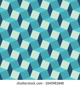 Geometric seamless pattern. Blue, monochrome texture.