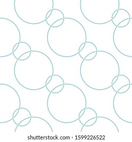 Geometric seamless pattern. Blue ornament on white background. Vector illustration