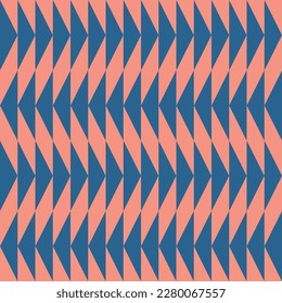 Impresión de contraste azul y rosa de patrones geométricos sin soldadura, patrón simétrico repetido para tela