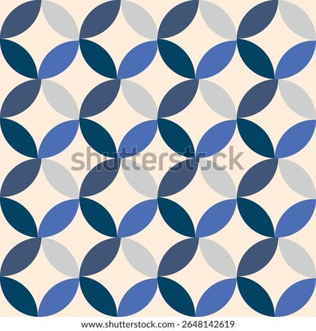 Geometric seamless pattern in blue tones