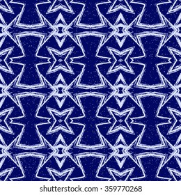 Geometric Seamless Pattern. Geometric Seamless Blue and White. Geometric Seamless Background.