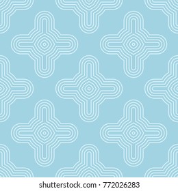 Geometric seamless pattern. Blue and white ornamental desihn for wallpapers, fabrics and textile