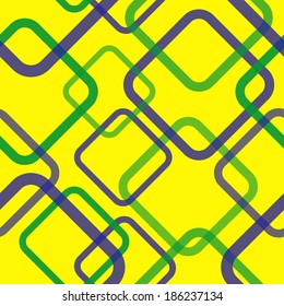 Geometric seamless pattern in Brazil flag concept. Vector illustration