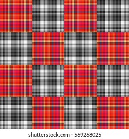 Geometric seamless pattern, bright motley cell, tartan, pattern, multicolored patchwork, vector.