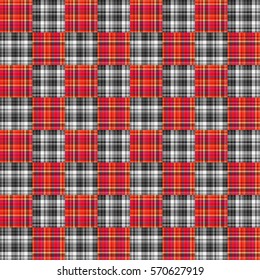 Geometric seamless pattern, bright motley cell, tartan, pattern, multicolored patchwork, vector.