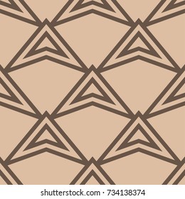 Geometric seamless pattern. Brown ornamental desihn for wallpapers, fabrics and textile