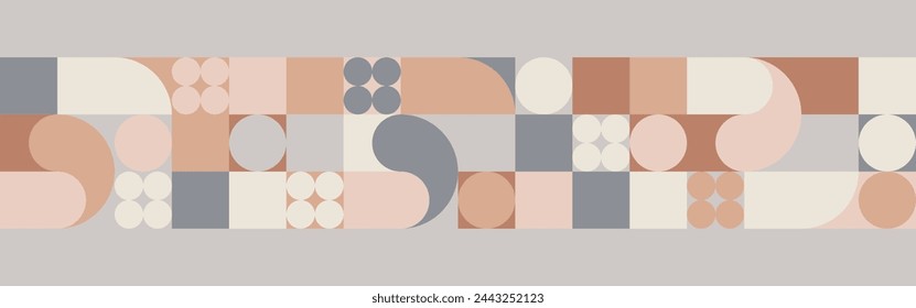 Geometric seamless pattern with brown patterns, Scandinavian style ornament. Coffee fashionable color pattern for textile and wallpaper, gift design trend.