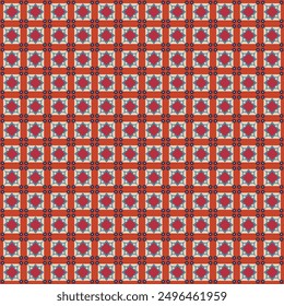 Geometric Seamless Pattern built from multiple shapes including square, circles and triangle for gift wrap, textile, books, cards, papers, craft supplies