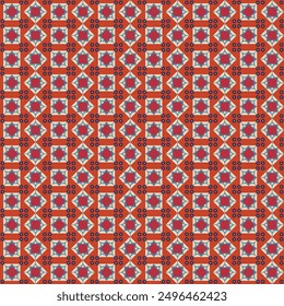 Geometric Seamless Pattern built from multiple shapes including square, circles and triangle for gift wrap, textile, books, cards, papers, craft supplies